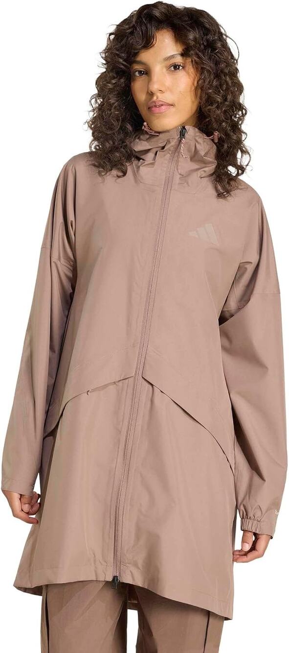 Adidas NWT TERREX MULTI 2 LAYER CLIMAPROOF RAIN PARKA JACKET Sz S Trace Brown